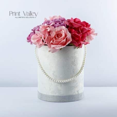 Flower Bouquet White Glitter